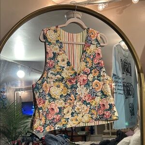 Floral / Striped reversible vest